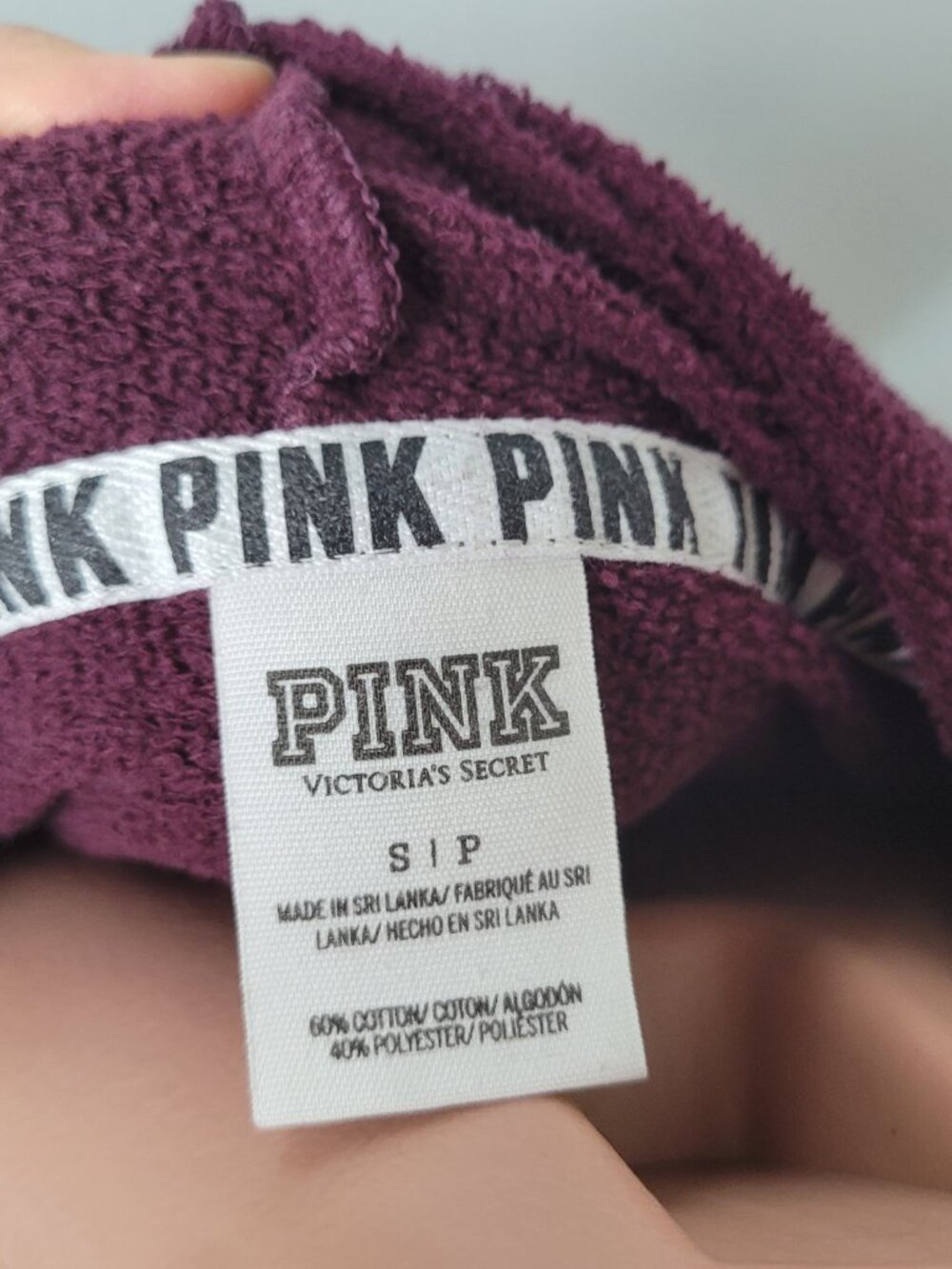 Pink Burgundy Spangle Slim Crop Hoodie - Picture 5 of 6